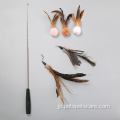 インタラクティブな格納式子猫猫の羽毛のおもちゃの杖